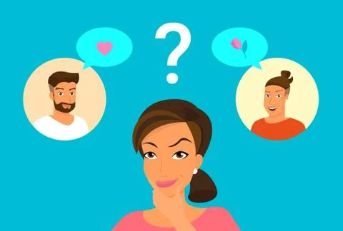 Romantic love triangle Stock-Illustration