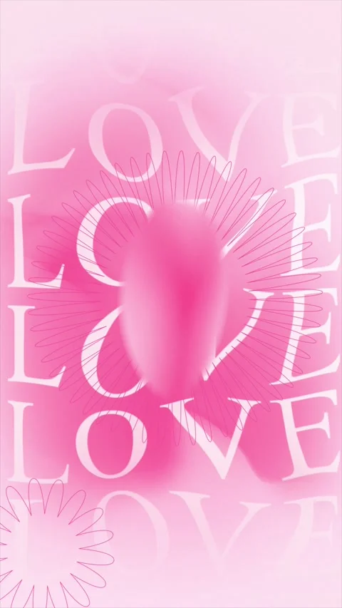 Romantic love typography background with soft pink heart centerpiece Stock Footage 325084246