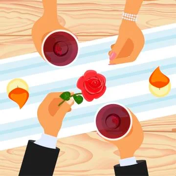 Romantic lovers dating. Stock Illustration