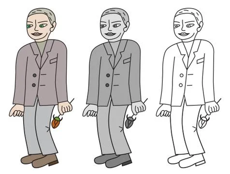 Romantic man with flower Stock Illustration