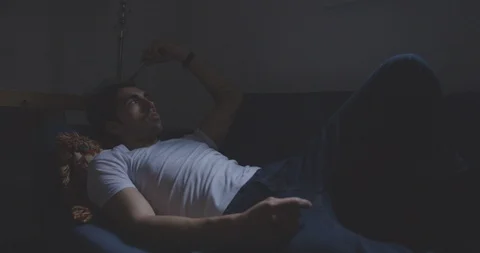 Romantic Man Lays on Couch Stock Footage 94413042