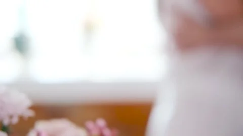 Romantic married couple dancing at home near the window against a background of Stock Footage 277401469