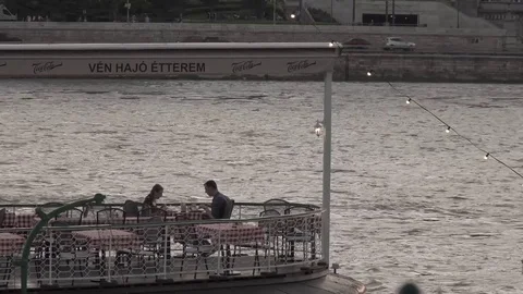 Romantic meal at seaside, sunset 스톡 동영상 82688852