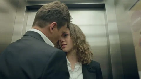 Romantic Meeting In Elevator. Stock Footage 248584984
