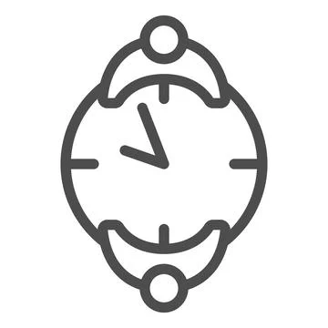 Romantic meeting for two at a table made of clock line icon, dating concept Illustrazione stock