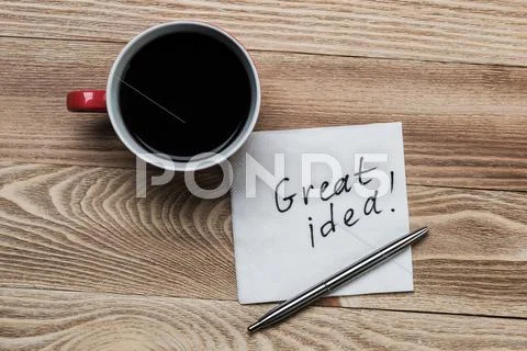Romantic message written on napkin Stock Photos