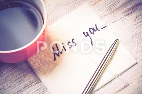 Romantic message written on napkin Stock Photos