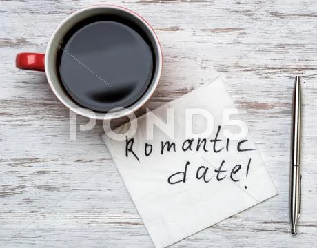 Romantic message written on napkin Stock Photos