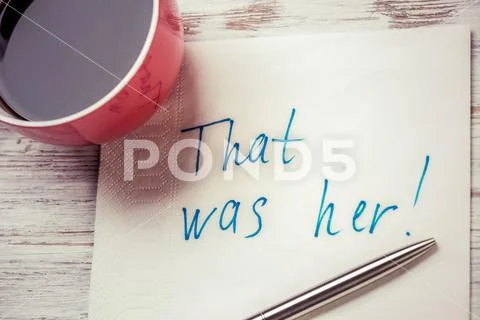 Romantic message written on napkin Stock Photos