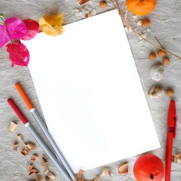 Romantic mockup on rustic canvas background Foto stock