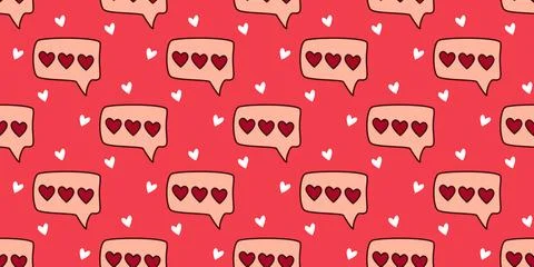 Romantic mood seamless pattern with hearts イラスト素材