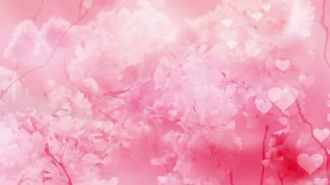 Romantic motion background features pink blossoms of a flowering cherry and Stock Footage 160609727