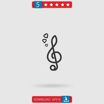 Romantic music vector icon Stock Illustration
