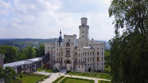 Romantic neogothic castle Stock Footage 100158774