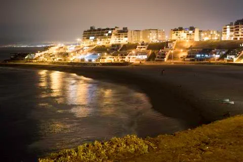 Romantic on a night beach Stock Photos