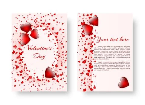 Romantic notebook with red hearts Stock Illustration