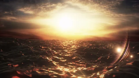 Romantic Ocean Sunset Stock Footage 61811295