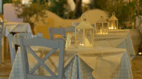 Romantic Outdoor Tables Stock Footage 77351375