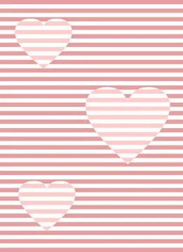 Romantic overlay template with hearts in optical art style, tender pink color Stock Illustration