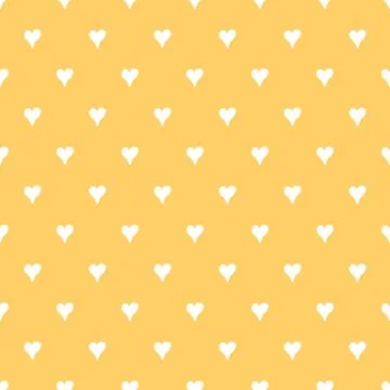 Romantic paper seamless pattern with hearts ornament in yellow summer colors  Stock Illustration