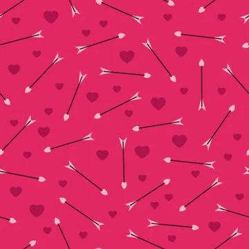 Romantic pattern with arrows Stock Illustration
