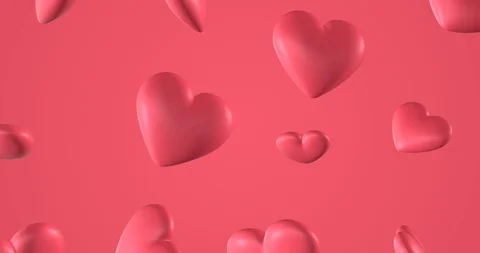Romantic pattern with doodle pink hearts. For St. Valentines Day. wedding Stock Footage 124094290