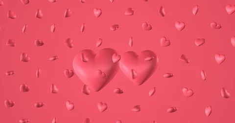 Romantic pattern with doodle pink hearts. For St. Valentines Day. wedding Stock Footage 124094350