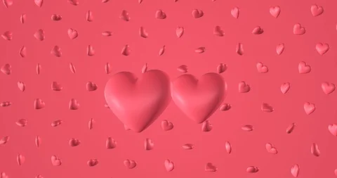 Romantic pattern with doodle pink hearts. For St. Valentines Day. wedding Stock Footage 124713799