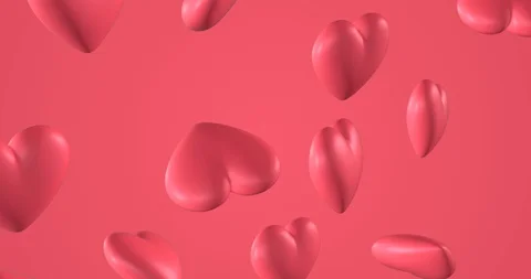 Romantic pattern with doodle pink hearts. For St. Valentines Day. wedding Stock Footage 124713909