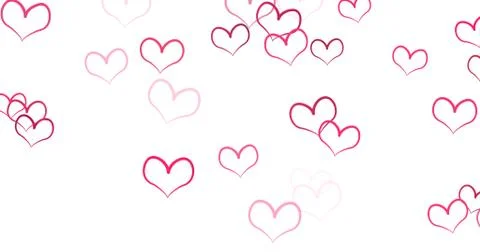 Romantic pattern with doodle red hearts. For St. Valentines Day. wedding invi Illustrazione stock