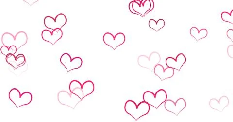 Romantic pattern with doodle red hearts. For St. Valentines Day. wedding invi 스톡 일러스트