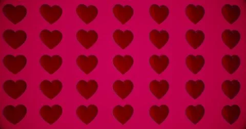 Romantic pattern with polygonal red hearts. For Valentine's Day event. Loop a Stock Illustration