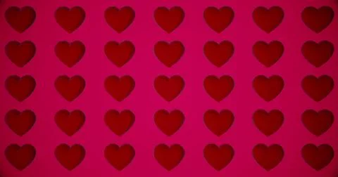 Romantic pattern with polygonal red hearts. For Valentine's Day event. Loop a Stock Illustration