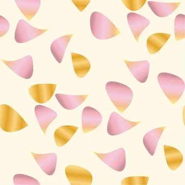 Romantic petal seamless pattern in rose and gold. Stock Illustration