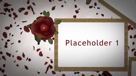 Romantic Photo Slideshow Template - Rose Picture Gallery Inclusive Music Stock After Effects