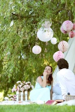 Romantic picnic Stock Photos
