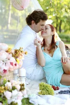 Romantic picnic Stock Photos