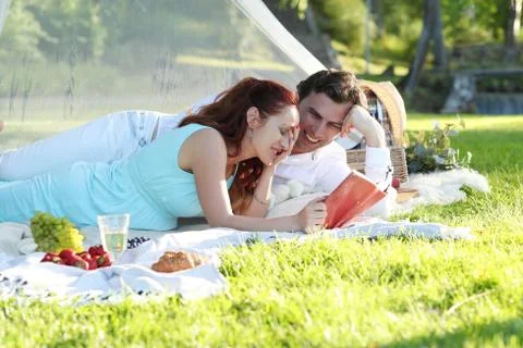 Romantic picnic Stock Photos