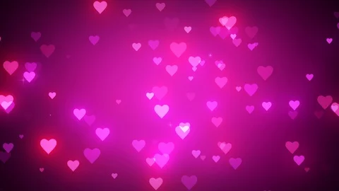 Romantic pink background with shiny hear... | Stock Video | Pond5