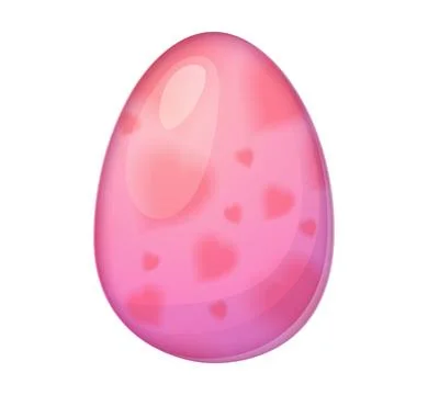 Romantic pink Easter egg with soft heart pattern vector イラスト素材