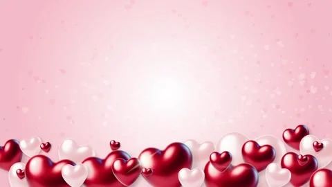 Romantic Pink Gradient Loop Animation Background with Red and White Hearts 動画素材 300557786