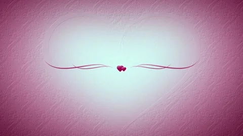 Romantic Pink Heart Frame Animation with Falling Rose Petals and Soft Light Video stock 343824893