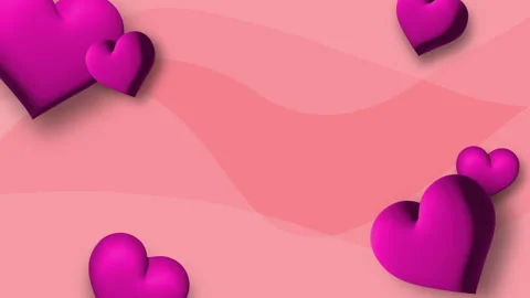 Romantic Pink Hearts Background Design for Valentines Day Celebration, Love.. Video stock 297617751