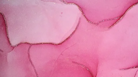 Romantic pink marble surface with glitter effect. Modern abstract stone backgrou Stock Footage 308373324