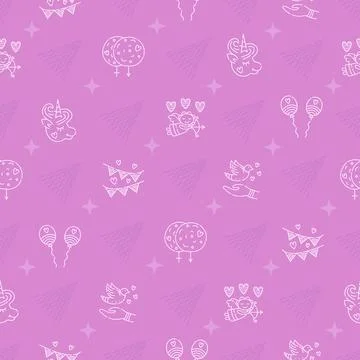 Romantic pink seamless pattern Stock Illustration