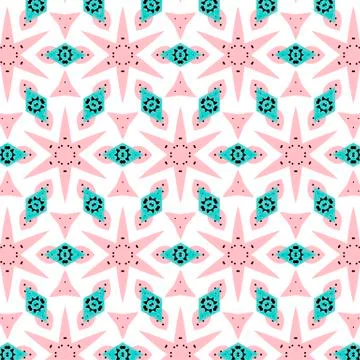 Romantic pink symmetrical pattern Illustrazione stock