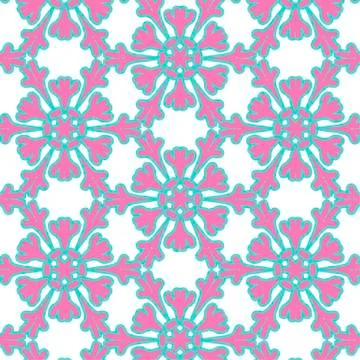 Romantic pink symmetrical pattern Stock Illustration