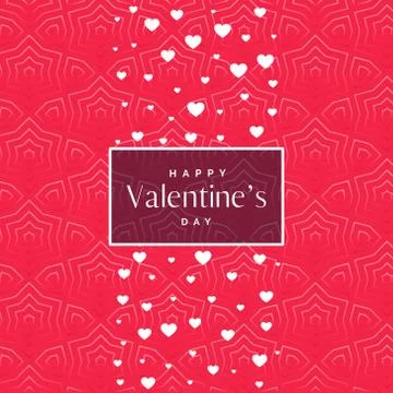 Romantic pink valentine's day pattern background with white hearts Stock Illustration