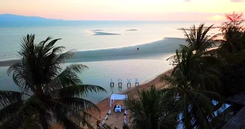 Romantic place on the beach Stock Footage 87389522