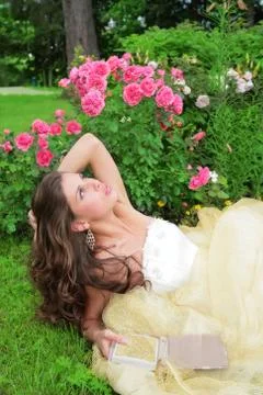 Romantic portrait of the bride Foto stock